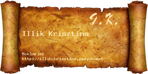 Illik Krisztina névjegykártya